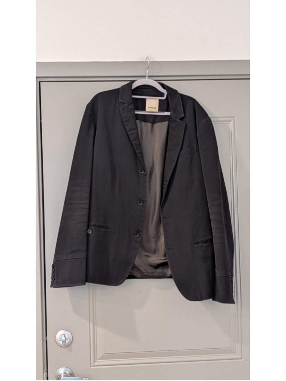 Diesel Men's Black Cotton Blazer Sport Coat Jacket XXL 3 Button Casual Tailored